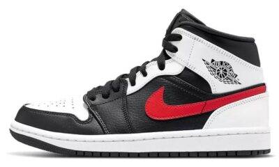 20210602095051435 400x240 - 乔丹 Air Jordan 1 Mid 黑白熊猫 红钩 男女同款 554724-075