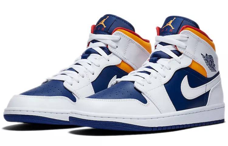 乔丹 Air Jordan 1 Mid 白蓝黄 554724-131