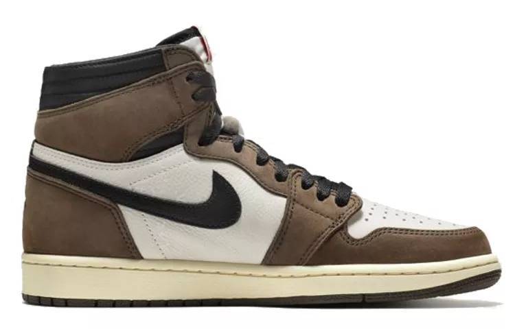 【王源同款】Travis Scott x Air Jordan 1 High OG TS SP 倒钩 深棕 男 女同款#小鬼-王琳凯同款# CD4487-100