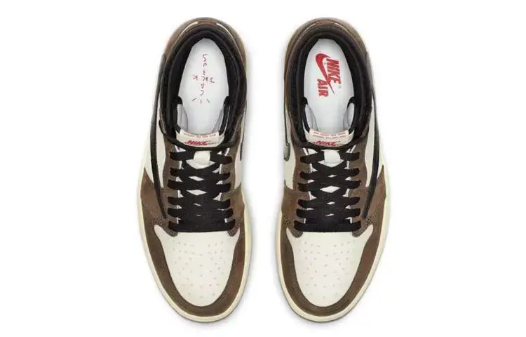 【王源同款】Travis Scott x Air Jordan 1 High OG TS SP 倒钩 深棕 男 女同款#小鬼-王琳凯同款# CD4487-100