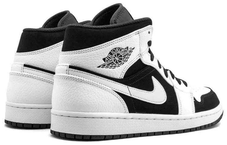 乔丹 Air Jordan 1 MID 中帮黑白熊猫 篮球鞋 554724-113