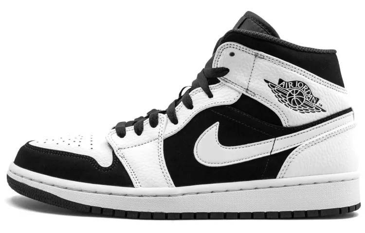 乔丹 Air Jordan 1 MID 中帮黑白熊猫 篮球鞋 554724-113