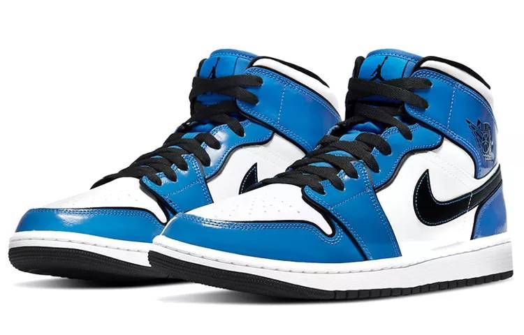 乔丹 Air Jordan 1 Mid SE “Signal Blue” 二次元 小闪电 黑白蓝 DD6834-402