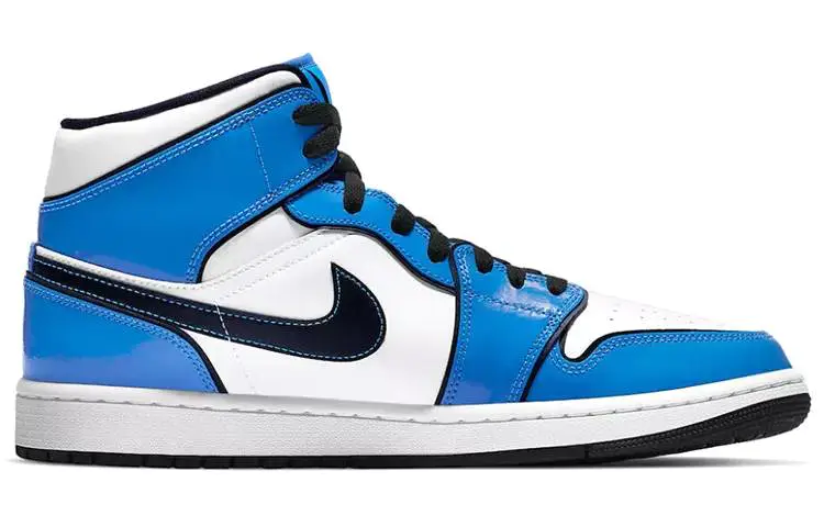 乔丹 Air Jordan 1 Mid SE “Signal Blue” 二次元 小闪电 黑白蓝 DD6834-402