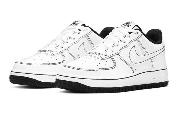 耐克 Nike Air Force 1 Low (GS) 空军一号二次元 黑白缝线 CW1575-104