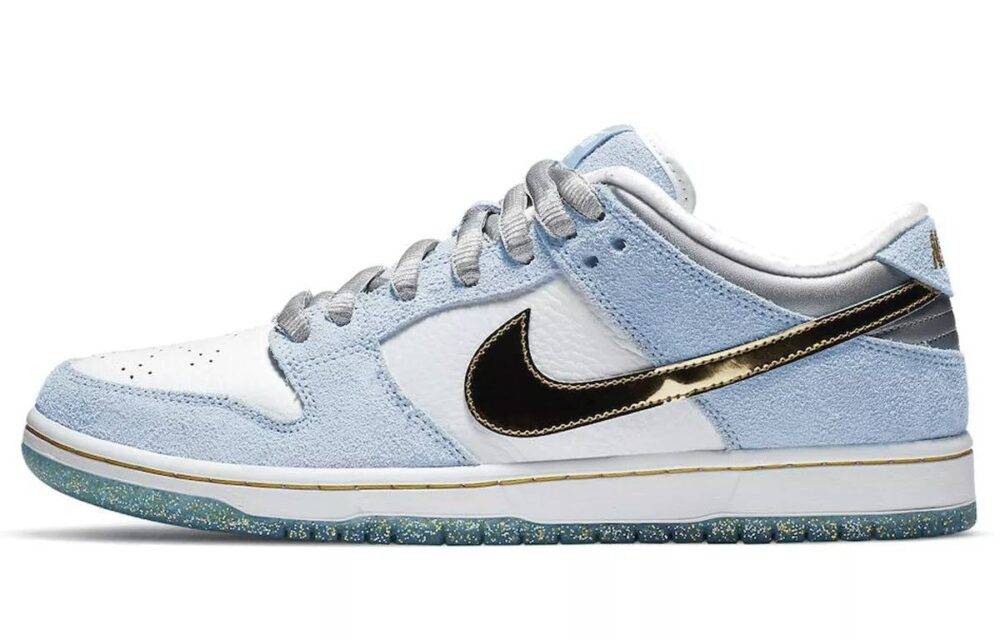 Sean Cliver x Nike SB Dunk Low Pro QS “Holiday Special” 白蓝金 蓝色情人节 冰雪奇缘 DC9936-100