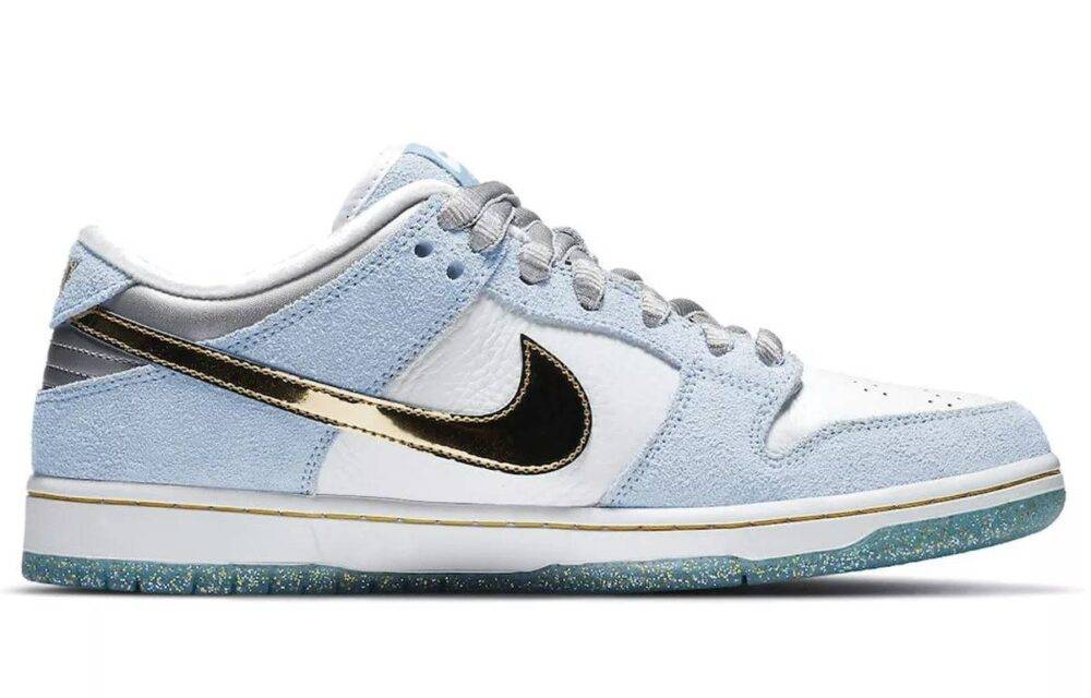 Sean Cliver x Nike SB Dunk Low Pro QS “Holiday Special” 白蓝金 蓝色情人节 冰雪奇缘 DC9936-100