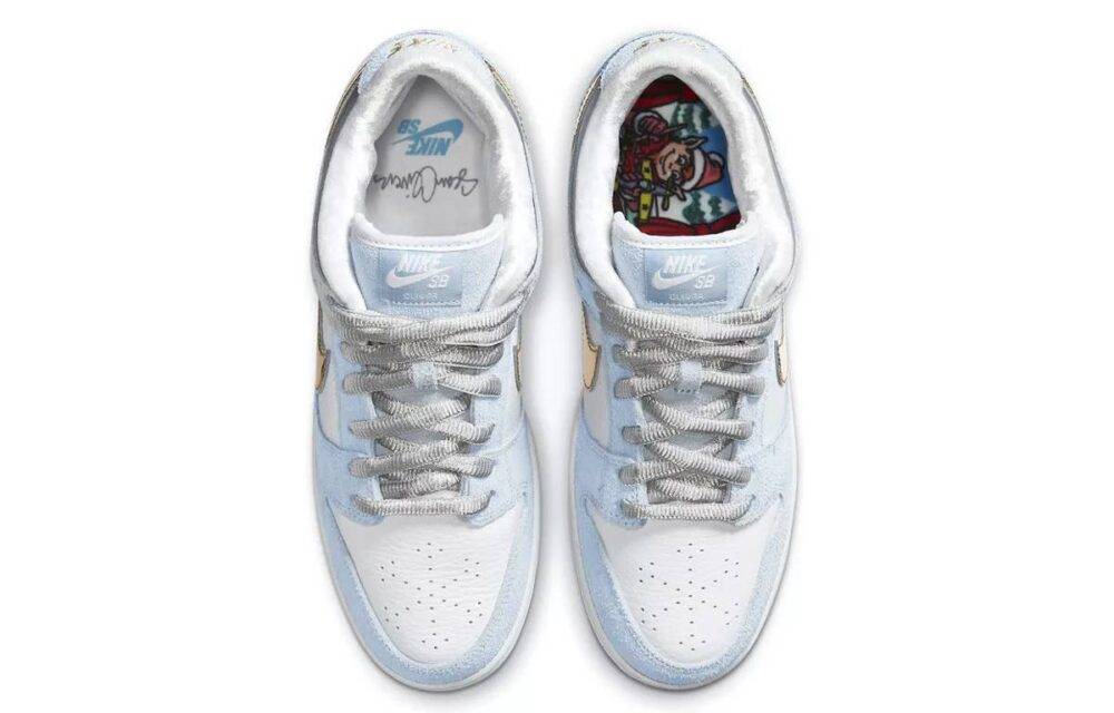 Sean Cliver x Nike SB Dunk Low Pro QS “Holiday Special” 白蓝金 蓝色情人节 冰雪奇缘 DC9936-100