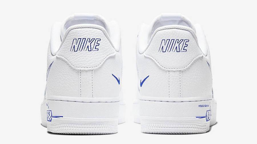 耐克 Nike Air Force 1 Low Sketch White Royal 空军一号 蓝白 涂鸦 CW7581-100