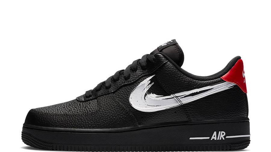 耐克 Nike Air Force 1 07 LV8 Brushstroke Swoosh 空军一号 黑色 DA4657-001