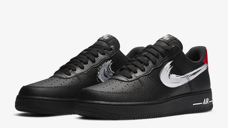 耐克 Nike Air Force 1 07 LV8 Brushstroke Swoosh 空军一号 黑色 DA4657-001