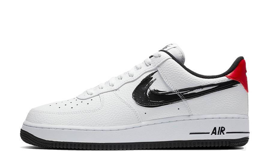 耐克 Nike Air Force 1 07 LV8 Brushstroke Swoosh White University Red 空军一号 白 红