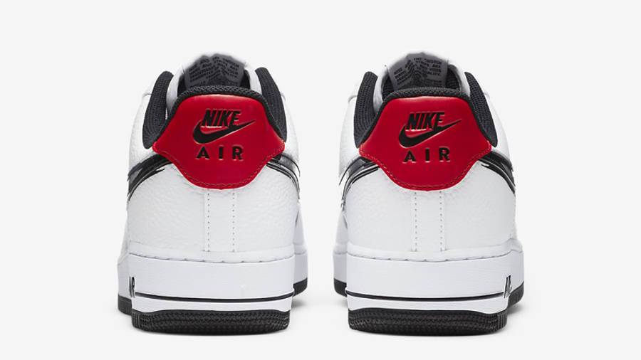 耐克 Nike Air Force 1 07 LV8 Brushstroke Swoosh White University Red 空军一号 白 红