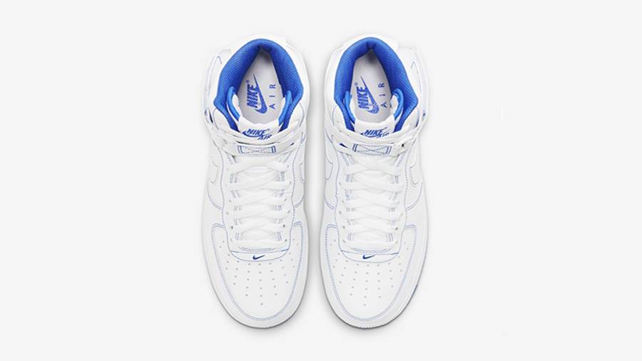 耐克 Nike Air Force 1 High White Blue 白蓝 缝线 CV1753-101