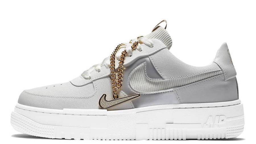 耐克 Nike Air Force 1 Pixel Grey Gold Chain 空军一号 解构风格 DC1160-100