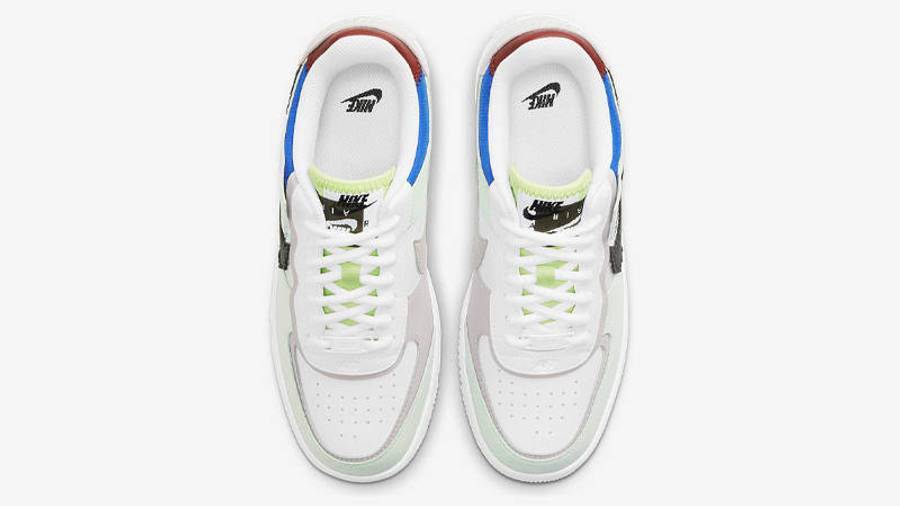 耐克 Nike Air Force 1 Shadow Pixel Swoosh White Green 空军一号 内增高 拼接马卡龙 CV8480-300