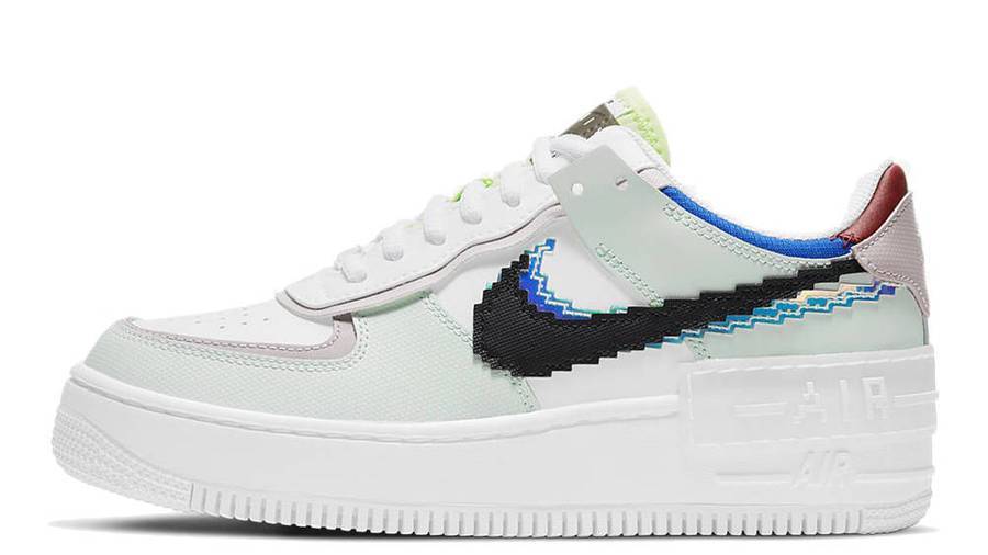 耐克 Nike Air Force 1 Shadow Pixel Swoosh White Green 空军一号 内增高 拼接马卡龙 CV8480-300