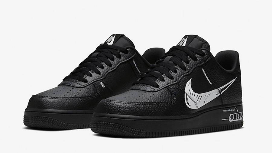 耐克 Nike Air Force 1 Low Sketch 空军一号 涂鸦 黑色 CW7581-001