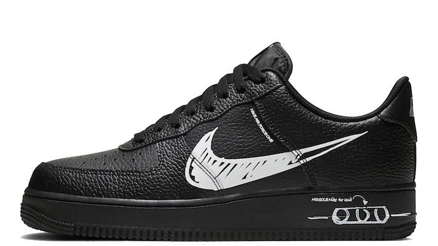 耐克 Nike Air Force 1 Low Sketch 空军一号 涂鸦 黑色 CW7581-001