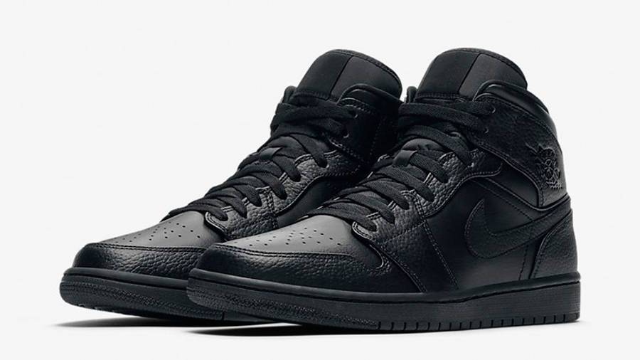 乔丹 Air Jordan 1 Mid Triple Black AJ1 中帮 全黑 554724-091