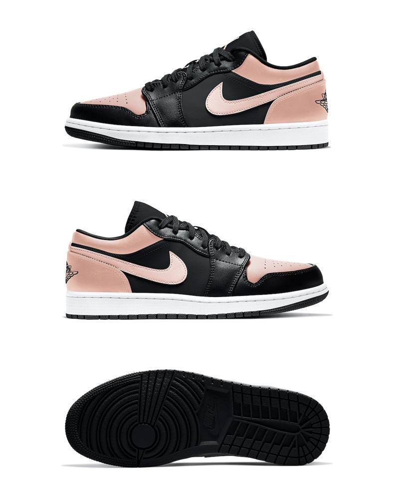 AJ1, Air Jordan 1 Low, Air Jordan 1 - 乔丹 Air Jordan 1 Low Crimson Tint AJ1 低帮 黑粉脚趾 553558-034