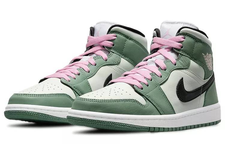 乔丹 Air Jordan 1 Mid SE “Dutch Green” 白绿粉 女款 AJ1中帮 CZ0774-300