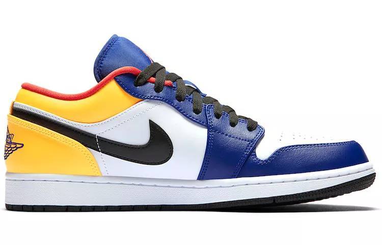 乔丹 Air Jordan 1 Low  White Navy Yellow 蓝黄 湖人 AJ1 低帮 553558-123