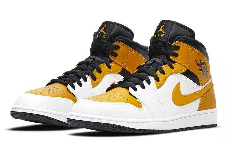 乔丹 Air Jordan 1 Mid “University Gold” 黑黄 AJ1 中帮 554724-170