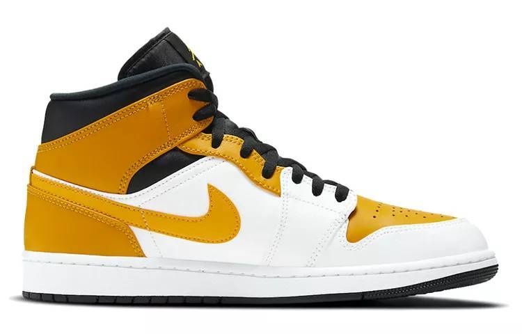 乔丹 Air Jordan 1 Mid “University Gold” 黑黄 AJ1 中帮 554724-170