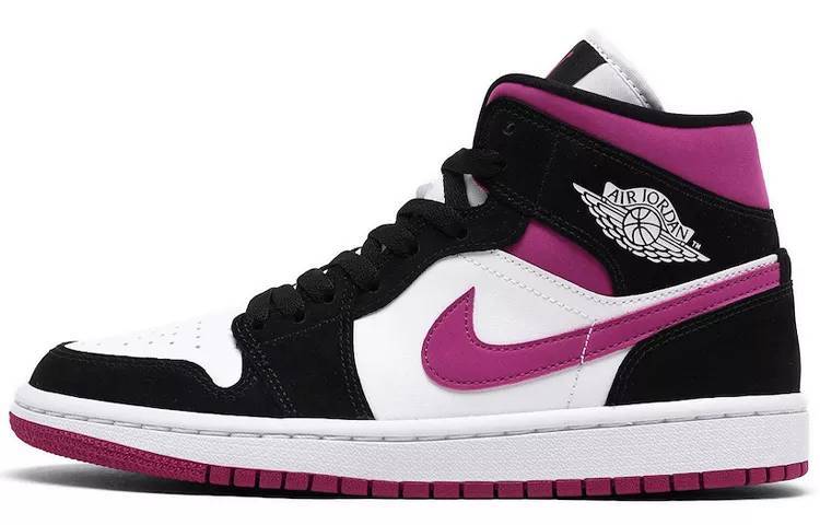 乔丹 Air Jordan 1 Mid Magenta 黑紫葡萄 女款 AJ1 中帮 BQ6472-005