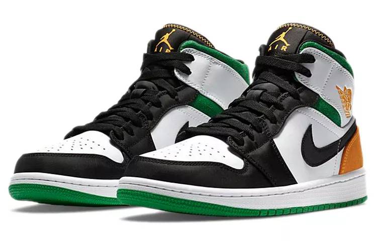 乔丹 Air Jordan 1 Mid SE “Oakland” 白绿橙 AJ1 中帮 852542-101