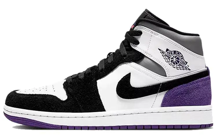 乔丹 Air Jordan 1 Mid SE Varsity Purple 黑白紫 AJ1 中帮 852542-105