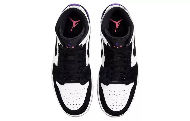 乔丹 Air Jordan 1 Mid SE Varsity Purple 黑白紫 AJ1 中帮 852542-105