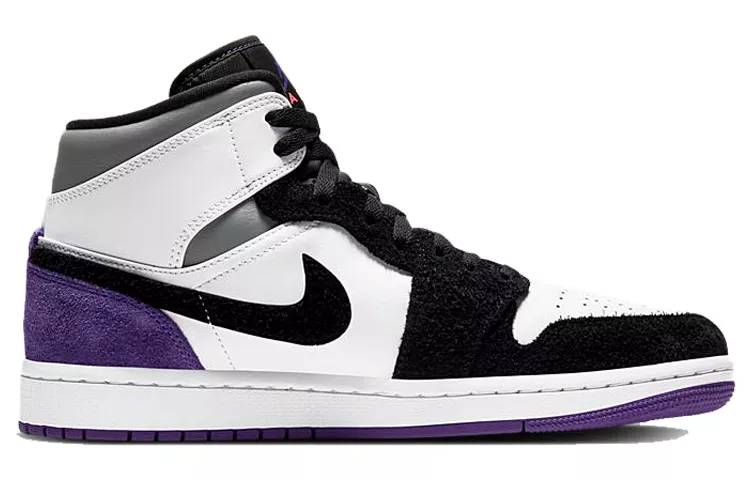 乔丹 Air Jordan 1 Mid SE Varsity Purple 黑白紫 AJ1 中帮 852542-105