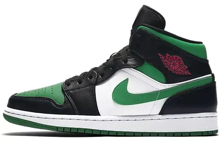 乔丹 Air Jordan 1 Mid Green Toe 黑绿脚趾 篮球鞋 AJ1 中帮 554724-067