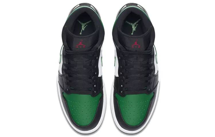 乔丹 Air Jordan 1 Mid Green Toe 黑绿脚趾 篮球鞋 AJ1 中帮 554724-067