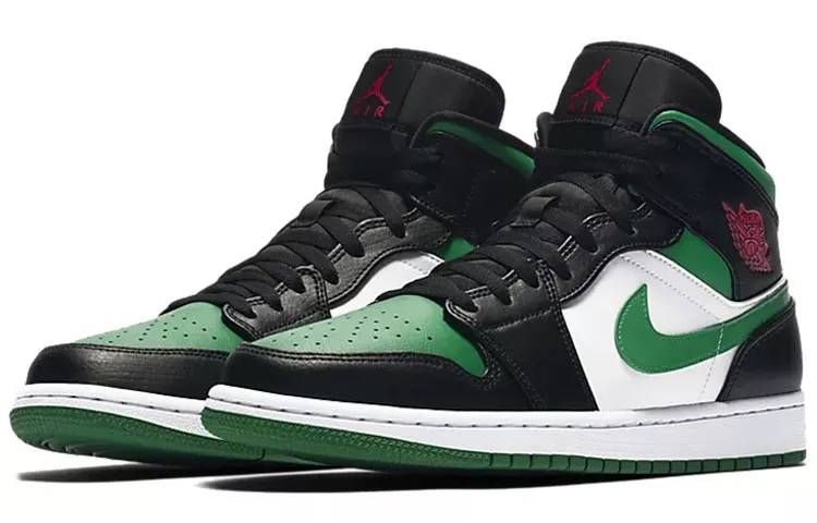 乔丹 Air Jordan 1 Mid Green Toe 黑绿脚趾 篮球鞋 AJ1 中帮 554724-067