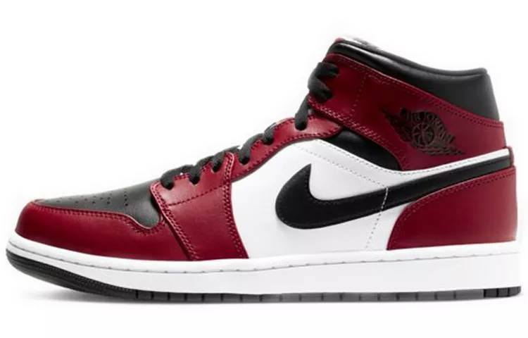 乔丹 Air Jordan 1 Mid Multi Swoosh 白蓝红 彩钩 篮球鞋#说唱同款 AJ1 中帮 852542-146