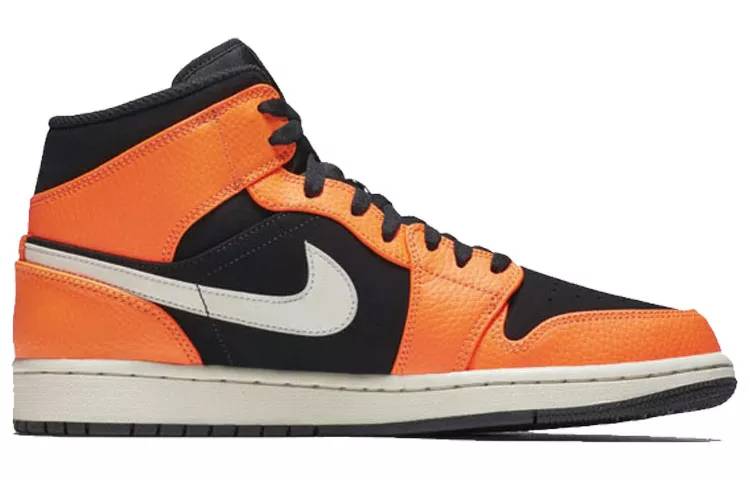 乔丹 Air Jordan 1 Mid Black Orange 黑橙 小扣碎 AJ1 554724-062