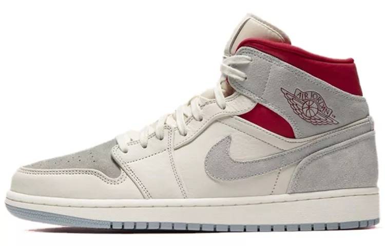 乔丹 Sneakersnstuff x Air Jordan 1 Mid 20th Anniversary 红灰 男女同款 AJ1中帮 CT3443-100