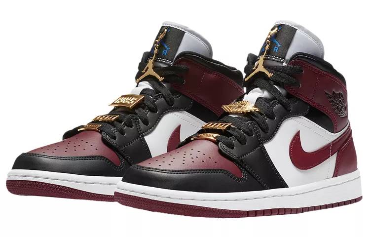 乔丹 Air Jordan 1 Mid “Maroon” 酒红脚趾 金属飞翼  AJ1 中帮 CZ4385-016