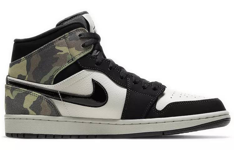 乔丹 Air Jordan 1 Mid “Camo” 迷彩熊猫 AJ1 中帮 CW5490-001