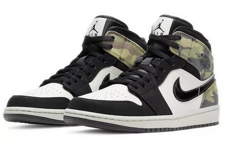 乔丹 Air Jordan 1 Mid “Camo” 迷彩熊猫 AJ1 中帮 CW5490-001