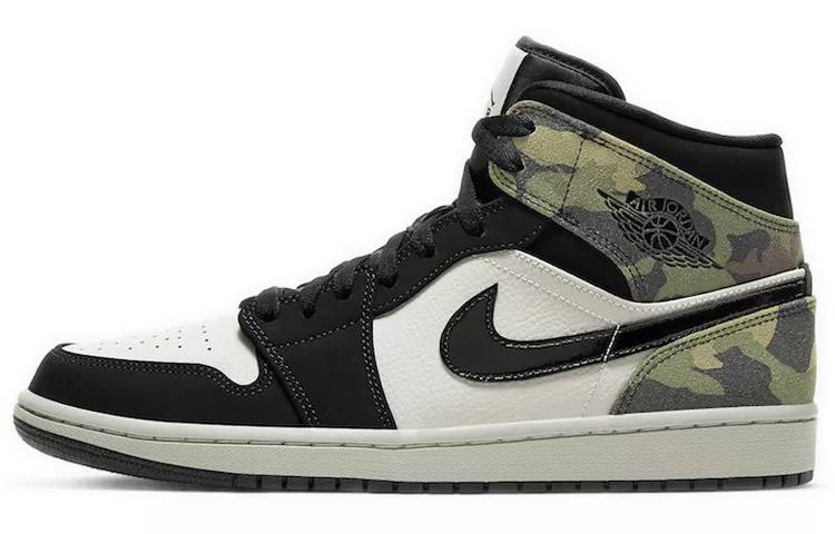 乔丹 Air Jordan 1 Mid “Camo” 迷彩熊猫 AJ1 中帮 CW5490-001