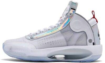 9e50de909988437fb1f93750be0110b1 400x240 - 乔丹 Air Jordan 34 "White Iridescent" PF 白镭射 实战篮球鞋 BQ3381-101