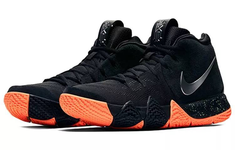 耐克 Nike Kyrie 4 Black Metallic Silver 黑橙 泼墨 实战篮球鞋 943806-010