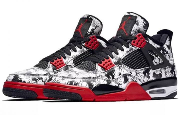 乔丹 Air Jordan 4 “Tattoo”黑白涂鸦 中国元素 BQ0897-006-1