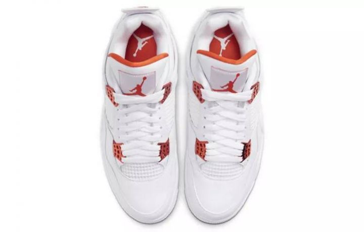 乔丹 Air Jordan 4 Retro “Orange Metallic” 白橙 男女同款 CT8527-118