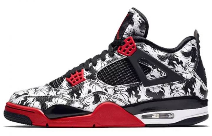 乔丹 Air Jordan 4 “Tattoo”黑白涂鸦 中国元素 BQ0897-006-1