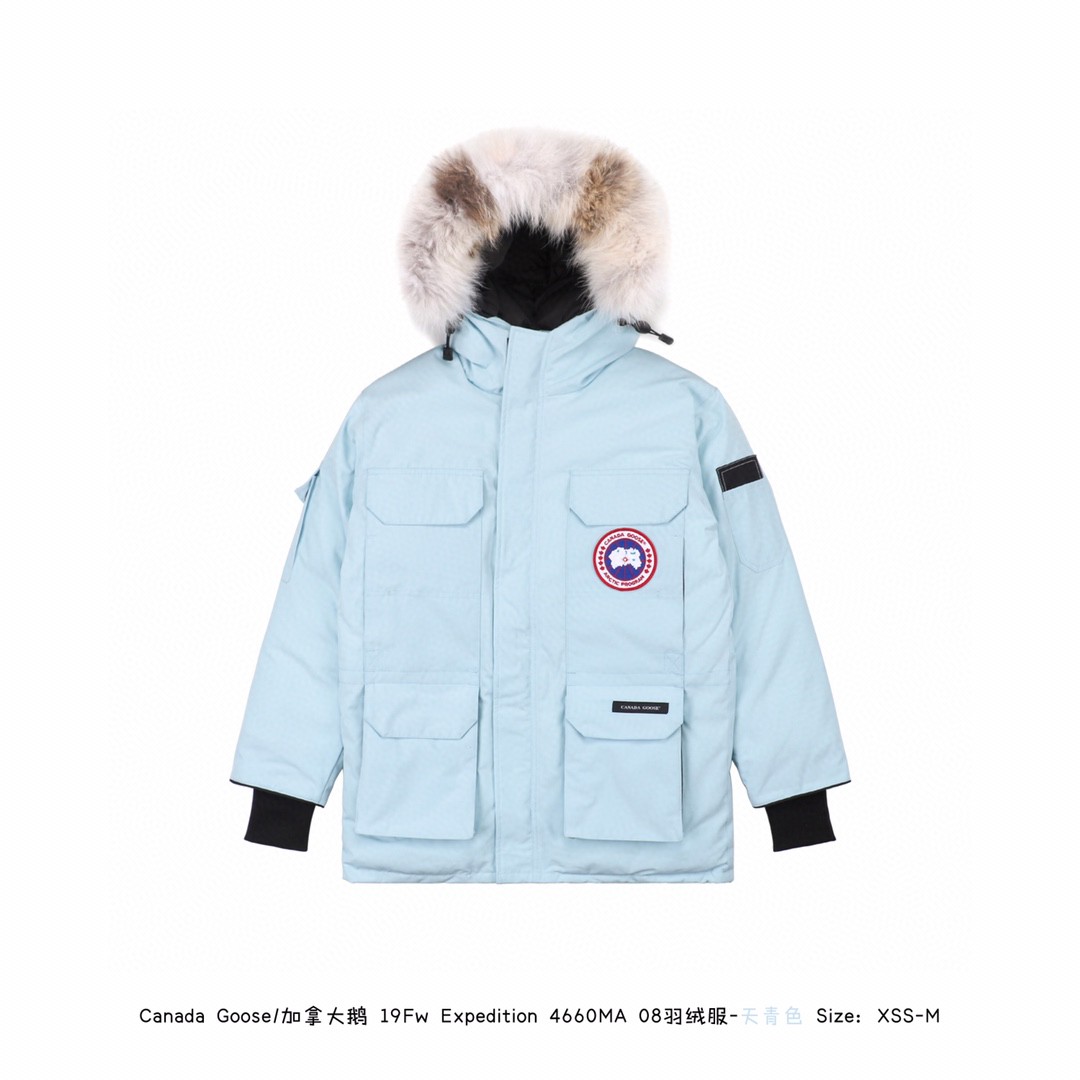 - canada goose 加拿大鹅  08远征款 中长款羽绒服 天青